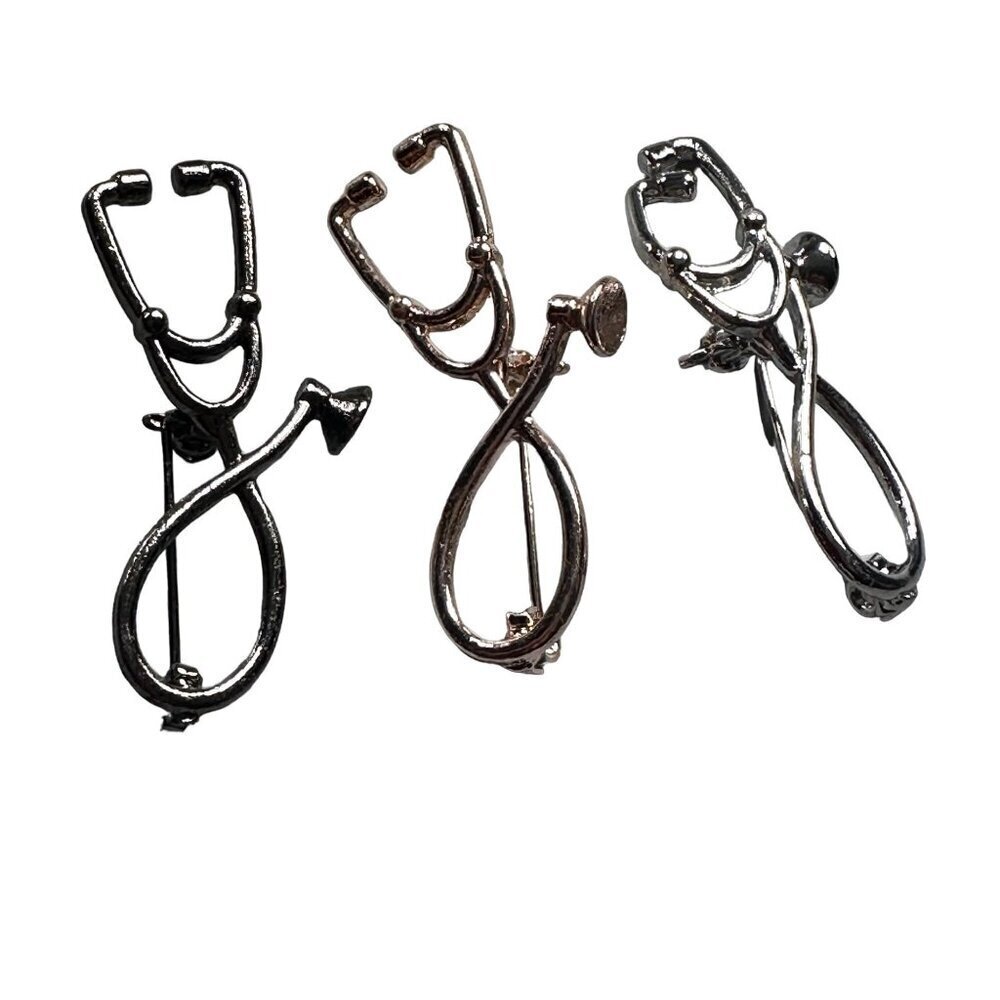 Stethoscope Lapel Pin Smiling Medical Instrument Brooch Badge Enamel Jewelry Pin